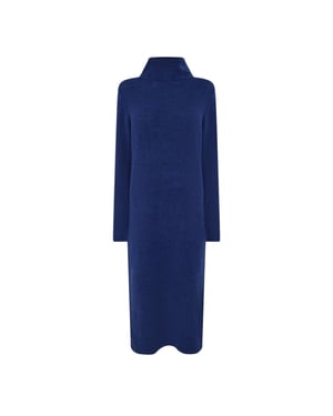 Pieces Dames Gebreide Coltruit Jurk (Blauw)