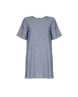 Yumi Womens/Ladies Relaxed Round Neck Tunic Dress (Blue)