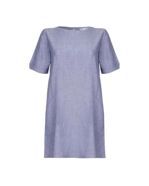 Yumi Womens/Ladies Chambray Tunic Dress (Light Blue)