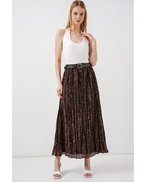Hoge Taille Paisley Midi A-Lijn Rok