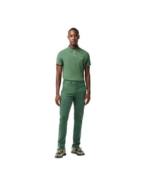 Lacoste Heren Biologisch Katoenen Slanke Chino (Sequoia Groen)