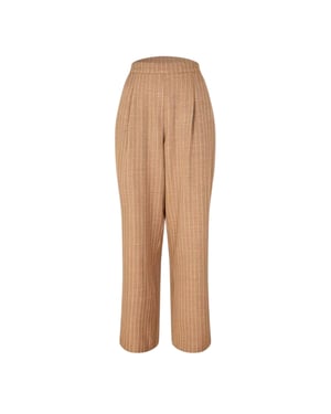 Biba Dames Verticale Streep Brede Pijpen Broek (Kamel)