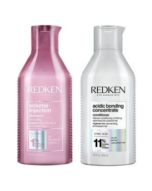 Redken Volume Injection Shampoo 300ml & Acidic Bonding Concentrate Conditioner 300ml Duo