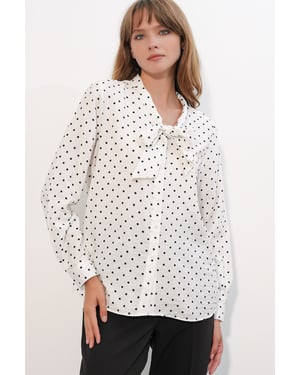 Polka Dot Poplin Blouse