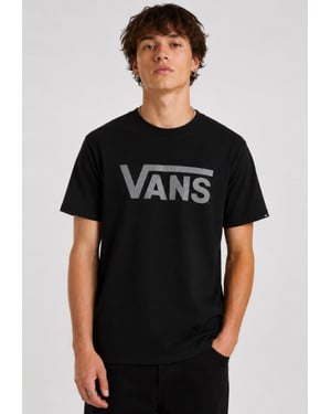 Vans Mens Classic Logo T Shirt in Black/Silver