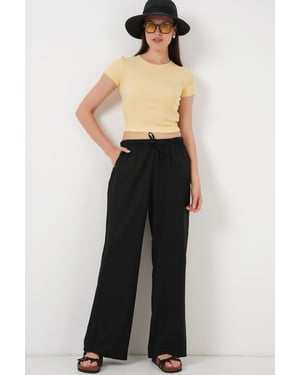 Brede Loose Fit Broek met Trekkoord