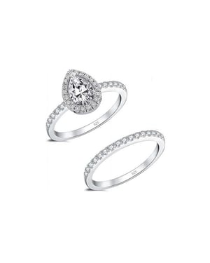 Stralende Vrouwen Verlovingsset 925 Sterling Zilver BIAN022