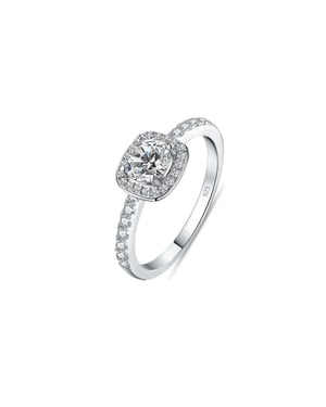 Damesring in 925 sterling zilver met cubic zirconia kussenmaat BIAN020