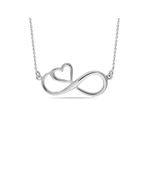Dames Infinity Hart Ketting in 925 Sterling Zilver BICLL024
