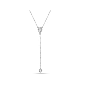 Kvinnors Dubbel Tårhänge Halsband i 925 Sterling Silver BICLL028