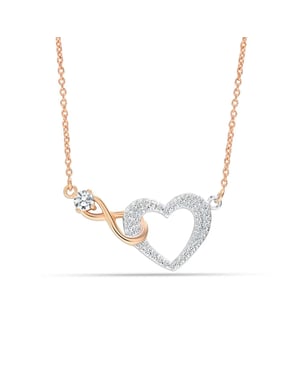 Damesketting met Cubic Zirconia Hart Hanger 925 Sterling Zilver BICLL017