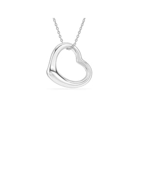 Damesketting met Scheef Hart in 925 Sterling Zilver BICLL041