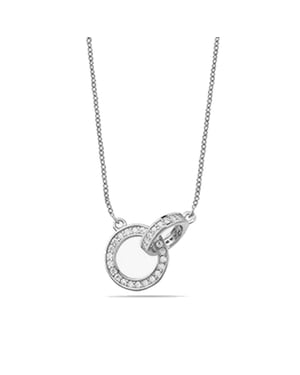 Damesketting Zilveren Circles met Cubic Zirconia in 925 Sterling Zilver BICLL039