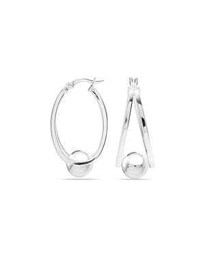 Dames Dubbele Oorbellen in 925 Sterling Zilver BIPE039