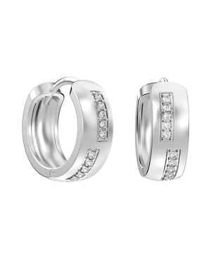 Huggie Oorbellen voor Dames met Gecombineerde Cubic Zirconia 925 Sterling Zilver BIPE017
