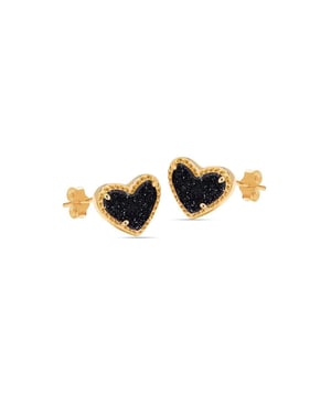 Vrouwen Gouden Hart Oorbellen met Nachtelijke Schittering, 925 Sterling Zilver BIPE050