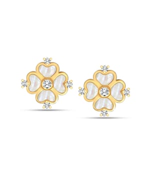 Dames Klaverbloem Oorbellen in 925 Sterling Zilver BIPE002