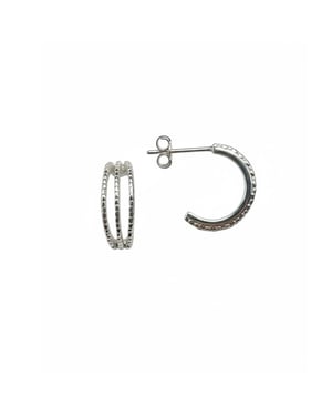 Dames Triple Hoop Oorbellen in 925 Sterling Zilver BIPE077