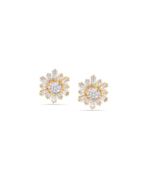 Vrouwen Imperial Star Oorbellen, Goud Verguld, 925 Sterling Zilver BIPE049