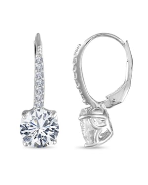 Dames Oorringen met Dangle en Cubic Zirconia, 925 Sterling Zilver BIPE019