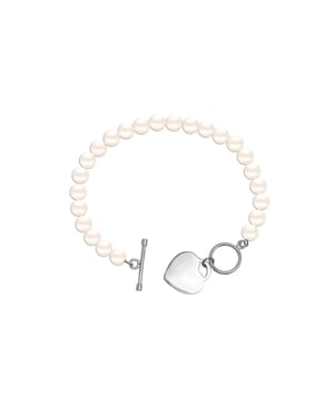 Damesparelarmband met hartbedel, 925 sterling zilver BIPU023