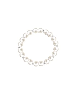 Dames Elastische Parels Bracelet in 925 Sterling Zilver BIPU014