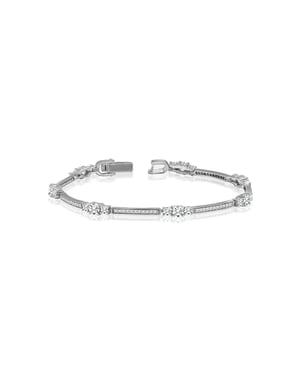 Damesarmband met Sprankelende Cubic Zirconia, 925 Sterling Zilver BIPU022