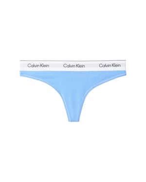 Calvin Klein Dames/Dames Logo Katoenmix String (Blauw)