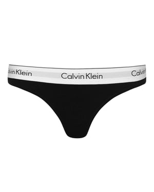 Calvin Klein Dames/Dames Logo Katoenmix String (Zwart)
