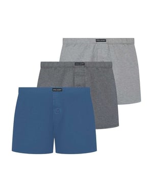 Lyle & Scott Gewatteerde gebreide boxershorts voor heren (3-pack) (Grijs/Blauw)