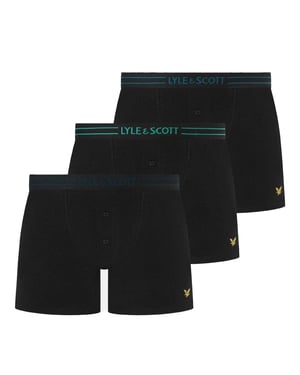 Lyle & Scott Heren Boxershort (Pakket van 3) (Zwart)