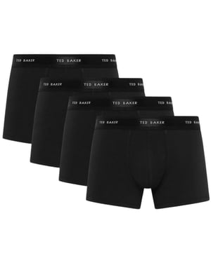 Ted Baker Effen boxershorts voor heren (Set van 4) (Zwart)