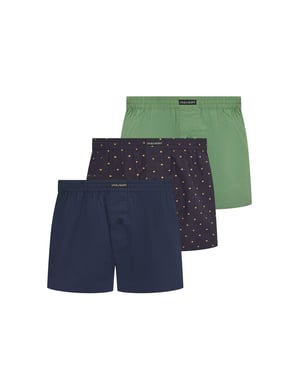 Lyle & Scott Boxershorts met stippen voor heren (3-pack) (Schaliegroen)