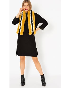 Hand Knitted Faux Fur Scarf