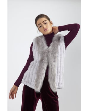 Cashmere Blend Faux Fur Gilet
