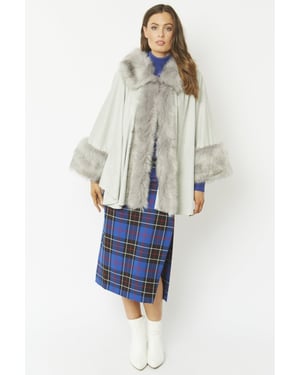 Faux Fur Faux Suede Cape