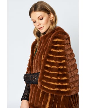 Faux Fur Striped Coat