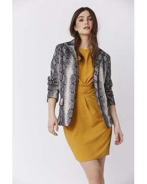 Suedette Snakeskin Effect Jacket