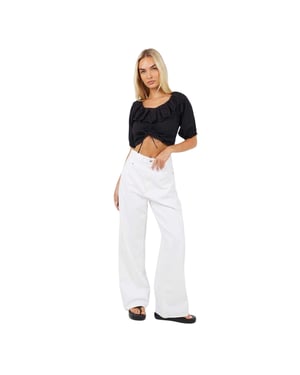 Brave Soul Dames/Dames Bardot Gewaad Top (Zwart)