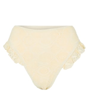 Brave Soul Bikinibroekje met gehaakt paneel en hoge taille voor dames (Geel)