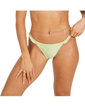Brave Soul Bikinibroekjes met ruches voor dames (Muntgroen)
