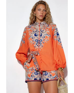 Pijlen geweven playsuit met strikdetail