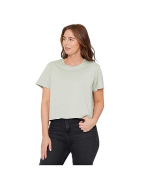 Be You Dames Crew Neck Boxy Crop T-Shirt (Groen)