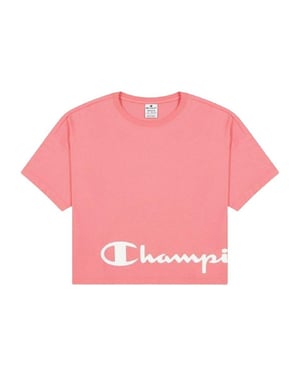 Champion Crew Neck Regular Crop T-Shirt, dam/dam (Rosa)