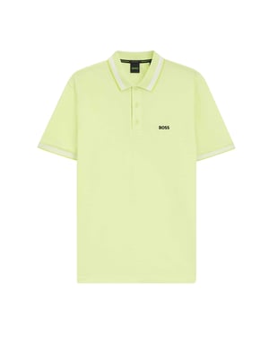Boss Herenpoloshirt ‘Paddy’ met contrasterende boorden (Groen)