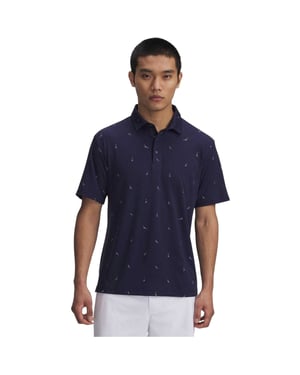 Under Armour Heren Bedrukt Polo Shirt (Marine)