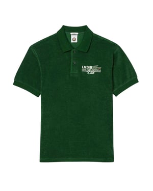Lacoste Herenpolo van Roland-Garros met borduursel, van badstof (Groen)
