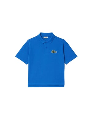 Lacoste Poloshirt met korte mouwen en logo voor kinderen, in een relaxte pasvorm (Blauw)