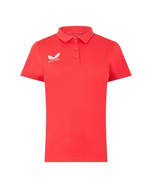 Castore Poloshirt met kraag en logo voor dames (Echt rood)