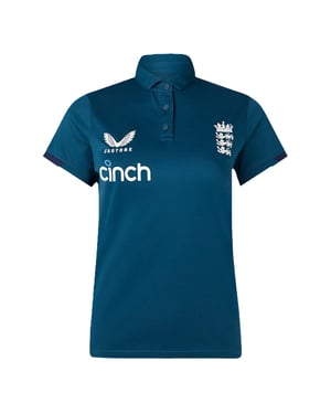 Castore Cricket-trainingspoloshirt voor dames van Engeland (Peacoat)